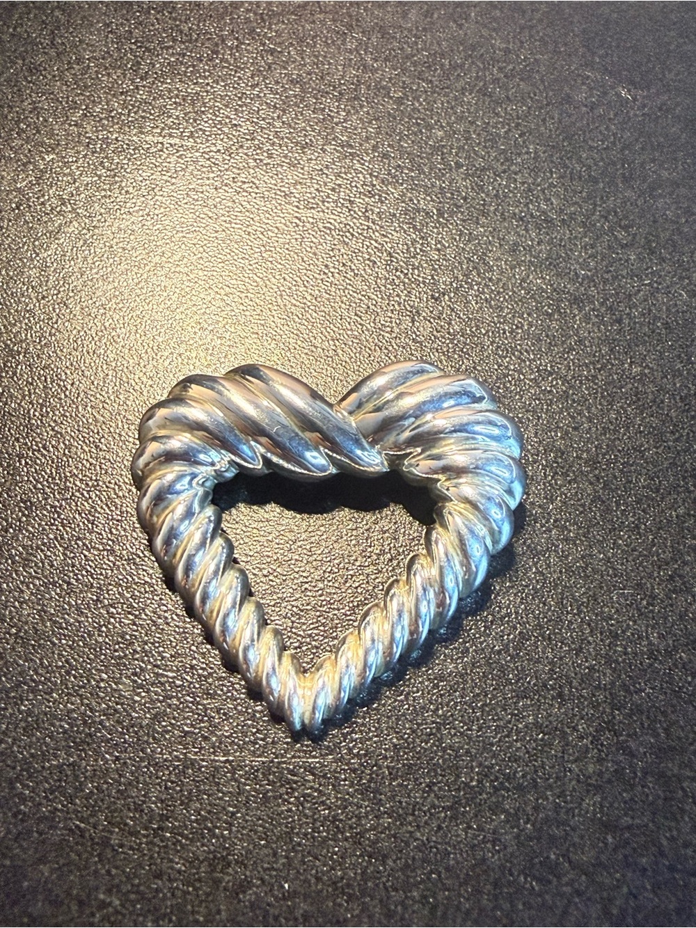 Tiffany Twisted Rope Heart Pendant - Silver 925 Brooch or pendant